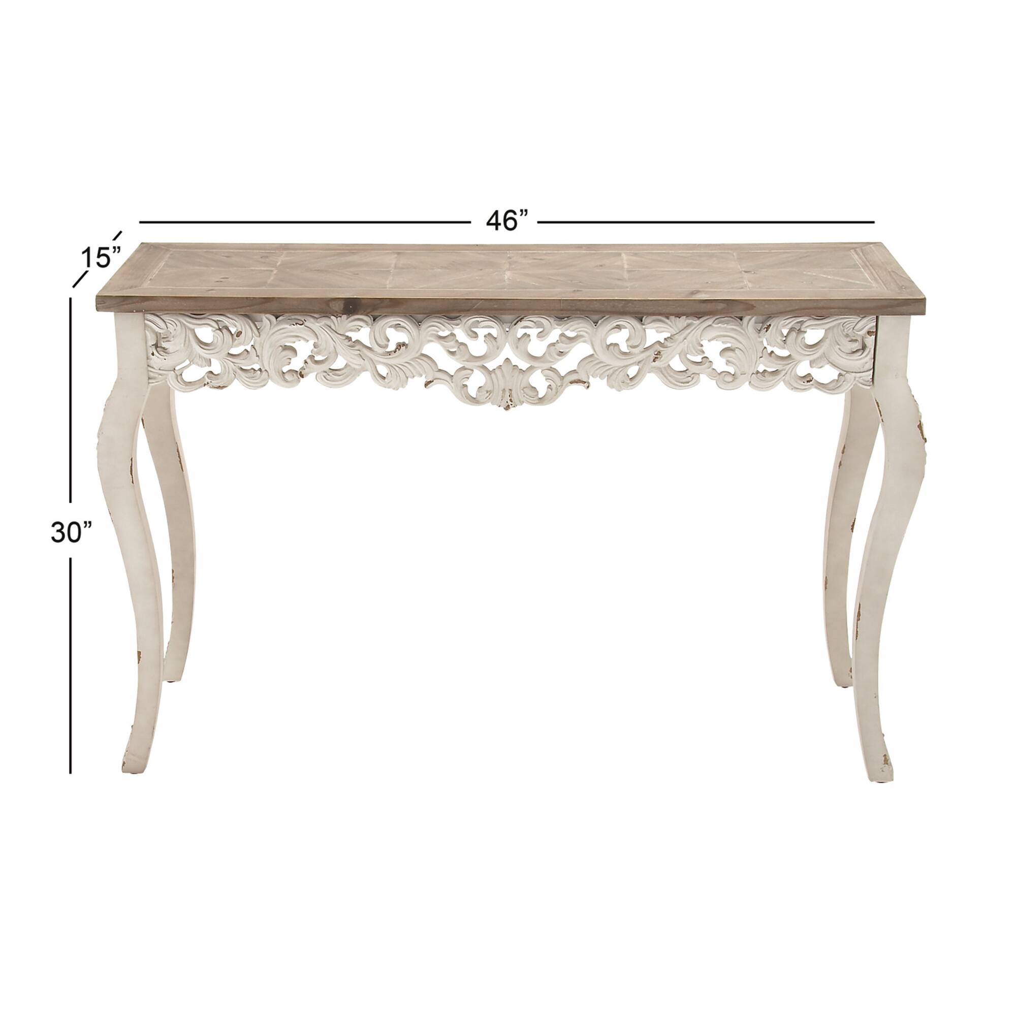 White Farmhouse Wood Console Table, 30" x 46"
